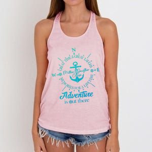 Adventure Is Out There Compass For Mother Daughter Cruise Cute Gift Women's Knotted Racerback Tank