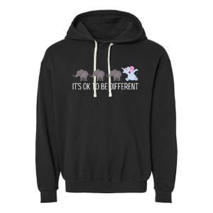 Autism It's Ok To Be Different Elephant Funny Elephant Garment-Dyed Fleece Hoodie