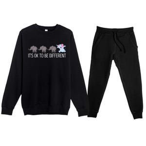 Autism It's Ok To Be Different Elephant Funny Elephant Premium Crewneck Sweatsuit Set