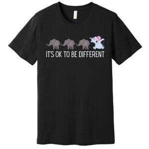 Autism It's Ok To Be Different Elephant Funny Elephant Premium T-Shirt