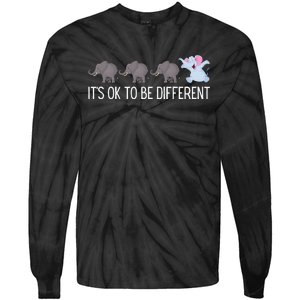 Autism It's Ok To Be Different Elephant Funny Elephant Tie-Dye Long Sleeve Shirt