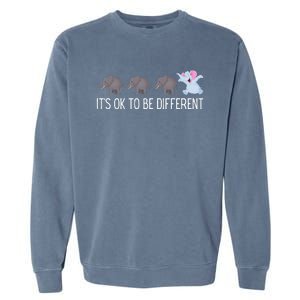 Autism It's Ok To Be Different Elephant Funny Elephant Garment-Dyed Sweatshirt