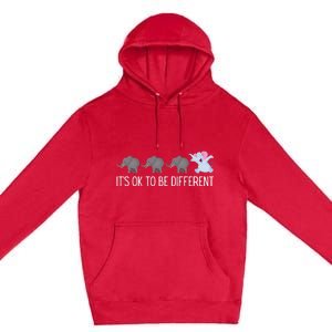 Autism It's Ok To Be Different Elephant Funny Elephant Premium Pullover Hoodie