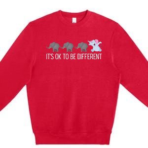 Autism It's Ok To Be Different Elephant Funny Elephant Premium Crewneck Sweatshirt