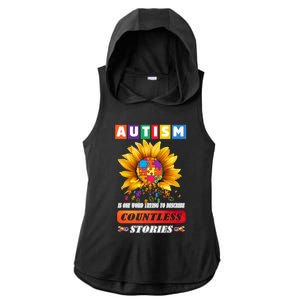 Autism Is One World Trying To Describe Millions Of Stories Funny Gift Ladies PosiCharge Tri-Blend Wicking Draft Hoodie Tank