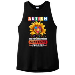 Autism Is One World Trying To Describe Millions Of Stories Funny Gift Ladies PosiCharge Tri-Blend Wicking Tank