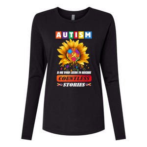 Autism Is One World Trying To Describe Millions Of Stories Funny Gift Womens Cotton Relaxed Long Sleeve T-Shirt