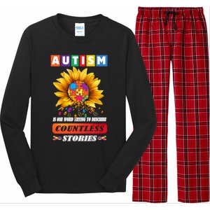 Autism Is One World Trying To Describe Millions Of Stories Funny Gift Long Sleeve Pajama Set