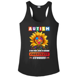 Autism Is One World Trying To Describe Millions Of Stories Funny Gift Ladies PosiCharge Competitor Racerback Tank