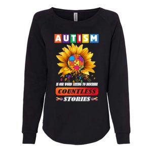 Autism Is One World Trying To Describe Millions Of Stories Funny Gift Womens California Wash Sweatshirt