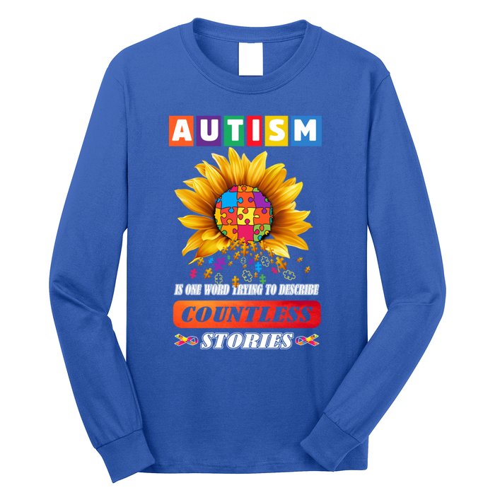 Autism Is One World Trying To Describe Millions Of Stories Funny Gift Long Sleeve Shirt