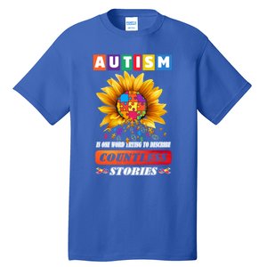 Autism Is One World Trying To Describe Millions Of Stories Funny Gift Tall T-Shirt