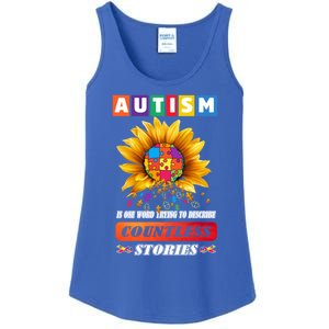 Autism Is One World Trying To Describe Millions Of Stories Funny Gift Ladies Essential Tank