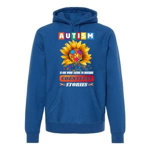 Autism Is One World Trying To Describe Millions Of Stories Funny Gift Premium Hoodie