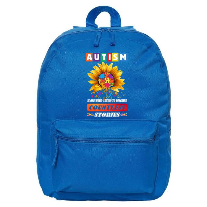 Autism Is One World Trying To Describe Millions Of Stories Funny Gift 16 in Basic Backpack