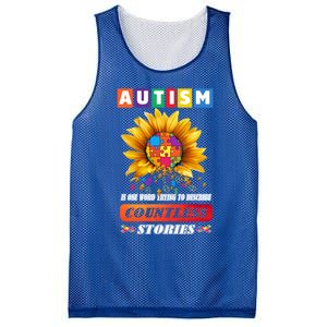 Autism Is One World Trying To Describe Millions Of Stories Funny Gift Mesh Reversible Basketball Jersey Tank