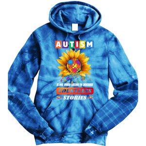 Autism Is One World Trying To Describe Millions Of Stories Funny Gift Tie Dye Hoodie