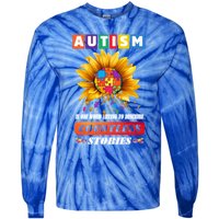 Autism Is One World Trying To Describe Millions Of Stories Funny Gift Tie-Dye Long Sleeve Shirt