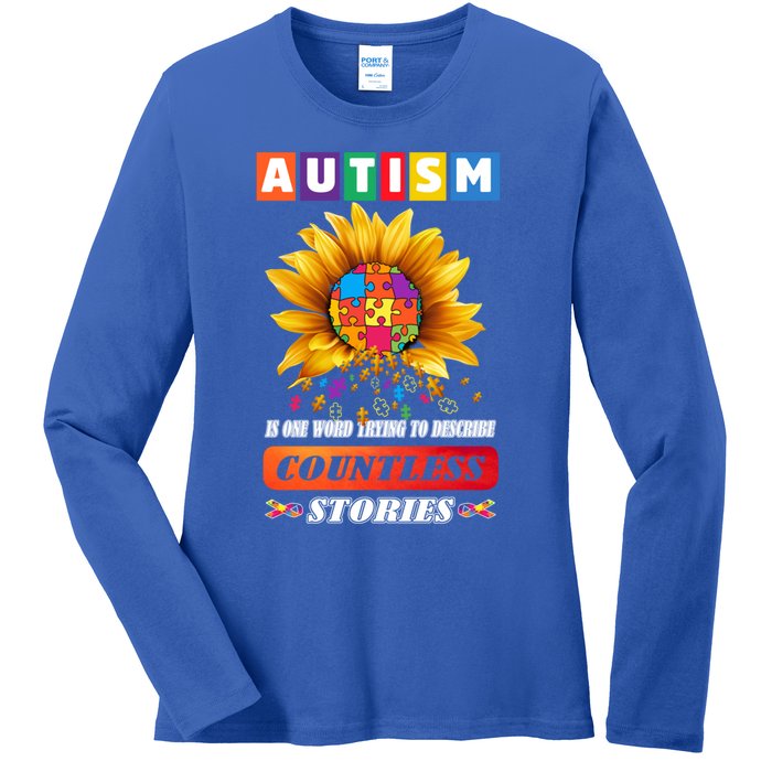 Autism Is One World Trying To Describe Millions Of Stories Funny Gift Ladies Long Sleeve Shirt