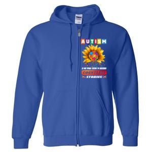 Autism Is One World Trying To Describe Millions Of Stories Funny Gift Full Zip Hoodie