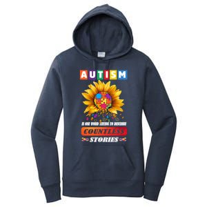 Autism Is One World Trying To Describe Millions Of Stories Funny Gift Women's Pullover Hoodie