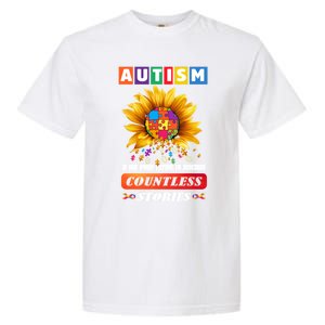 Autism Is One World Trying To Describe Millions Of Stories Funny Gift Garment-Dyed Heavyweight T-Shirt