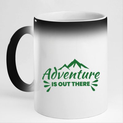 Adventure Is Out There Mountain Camping 11oz Black Color Changing Mug