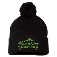 Adventure Is Out There Mountain Camping Pom Pom 12in Knit Beanie