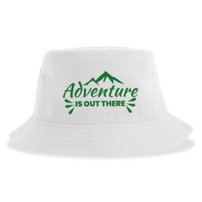Adventure Is Out There Mountain Camping Sustainable Bucket Hat