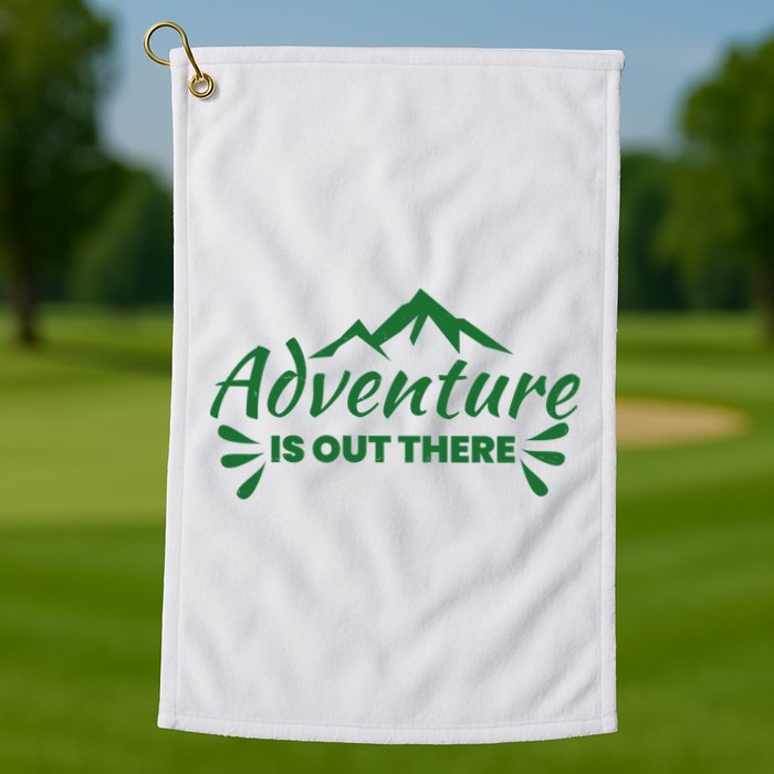 Adventure Is Out There Mountain Camping Golf Towel