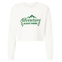 Adventure Is Out There Mountain Camping Cropped Pullover Crew