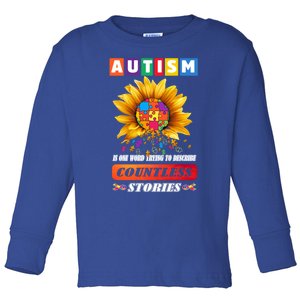 Autism Is One World Trying To Describe Millions Of Stories Cool Gift Toddler Long Sleeve Shirt