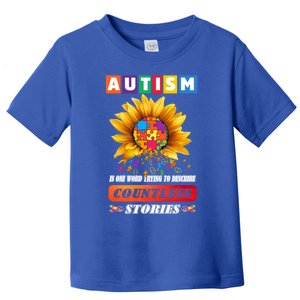 Autism Is One World Trying To Describe Millions Of Stories Cool Gift Toddler T-Shirt