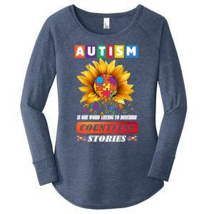 Autism Is One World Trying To Describe Millions Of Stories Cool Gift Women's Perfect Tri Tunic Long Sleeve Shirt