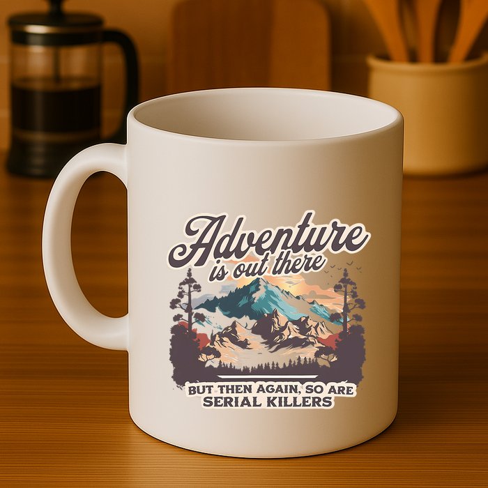 Adventure Is Out There But So Are Serial Killers Mug