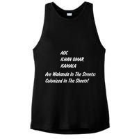 AOC ILHAN OMAR KAMALA Are Wakanda In The Streets; Colonized In The Sheets! Ladies PosiCharge Tri-Blend Wicking Tank