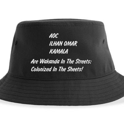 AOC ILHAN OMAR KAMALA Are Wakanda In The Streets; Colonized In The Sheets! Sustainable Bucket Hat