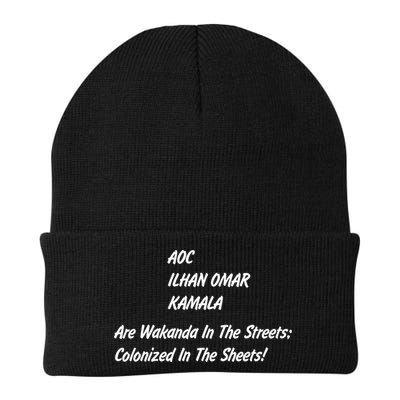 AOC ILHAN OMAR KAMALA Are Wakanda In The Streets; Colonized In The Sheets! Knit Cap Winter Beanie
