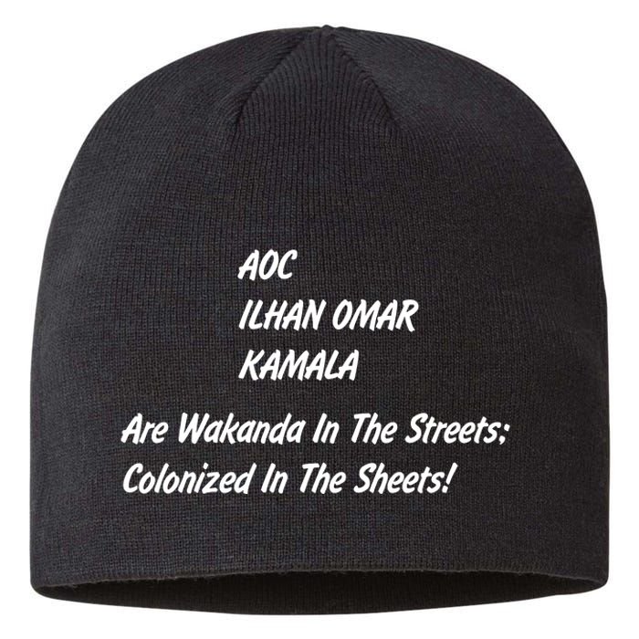 AOC ILHAN OMAR KAMALA Are Wakanda In The Streets; Colonized In The Sheets! Sustainable Beanie