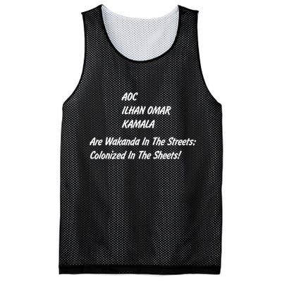 AOC ILHAN OMAR KAMALA Are Wakanda In The Streets; Colonized In The Sheets! Mesh Reversible Basketball Jersey Tank