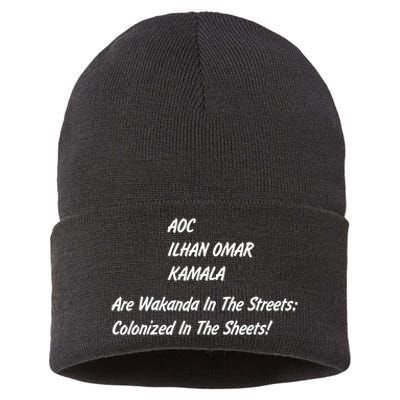 AOC ILHAN OMAR KAMALA Are Wakanda In The Streets; Colonized In The Sheets! Sustainable Knit Beanie