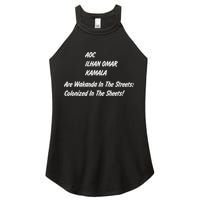 AOC ILHAN OMAR KAMALA Are Wakanda In The Streets; Colonized In The Sheets! Women's Perfect Tri Rocker Tank