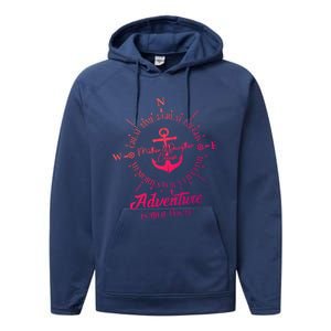 Adventure Is Out There Compass For Mother Daughter Cruise Cute Gift Performance Fleece Hoodie