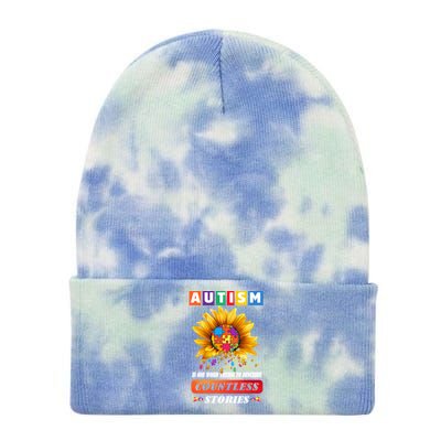 Autism Is One World Trying To Describe Millions Of Stories Gift Tie Dye 12in Knit Beanie