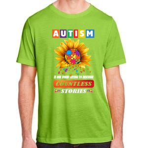 Autism Is One World Trying To Describe Millions Of Stories Meaningful Gift Adult ChromaSoft Performance T-Shirt