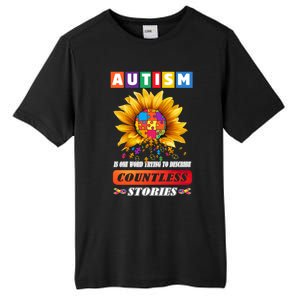 Autism Is One World Trying To Describe Millions Of Stories Meaningful Gift Tall Fusion ChromaSoft Performance T-Shirt