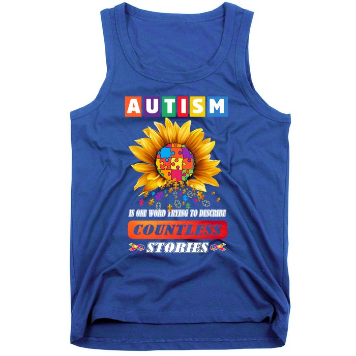 Autism Is One World Trying To Describe Millions Of Stories Meaningful Gift Tank Top