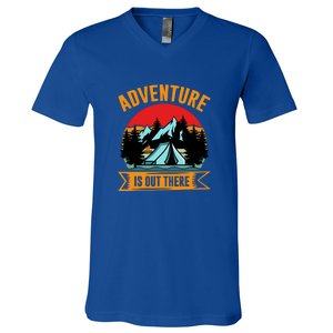 Adventure Is Out There Camping Gift Tent V-Neck T-Shirt