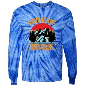 Adventure Is Out There Camping Gift Tent Tie-Dye Long Sleeve Shirt