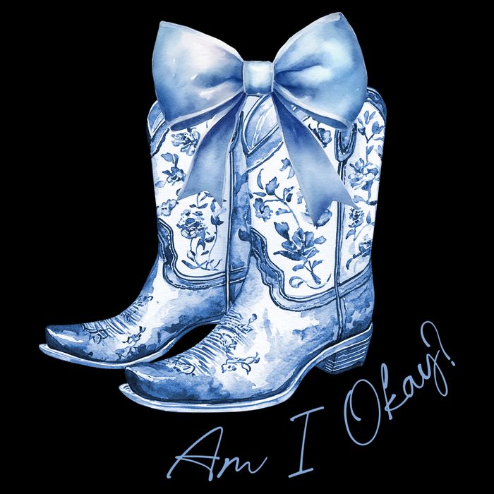 Am I Okay Boot Cowgirl Coquette Bow Backpack